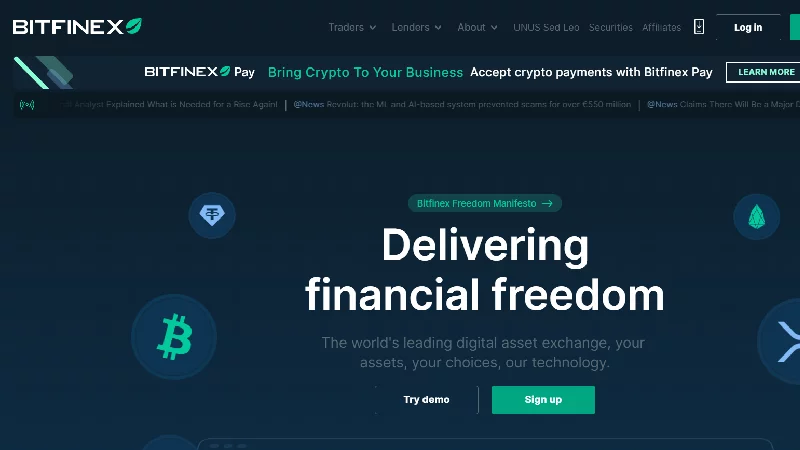 Bitfinex kryptoburza s n&iacute;zkymi poplatkami.
