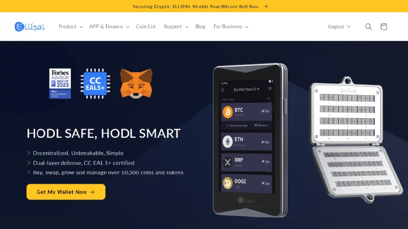 Ellipal anonymn&aacute; kryptografick&aacute; peňaženka s no-KYC.
