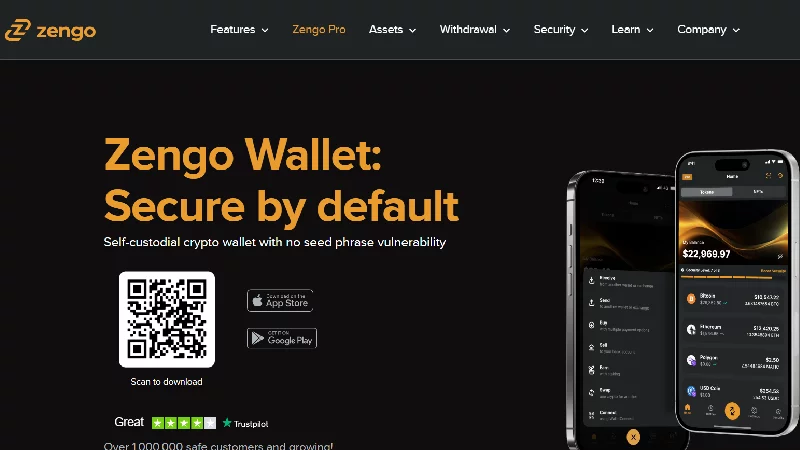Zengo anonymn&aacute; kryptografick&aacute; peňaženka s no-KYC.
