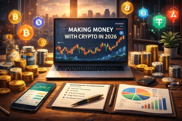 Kompletný sprievodca zarábaním peňazí s kryptomenami v roku 2026